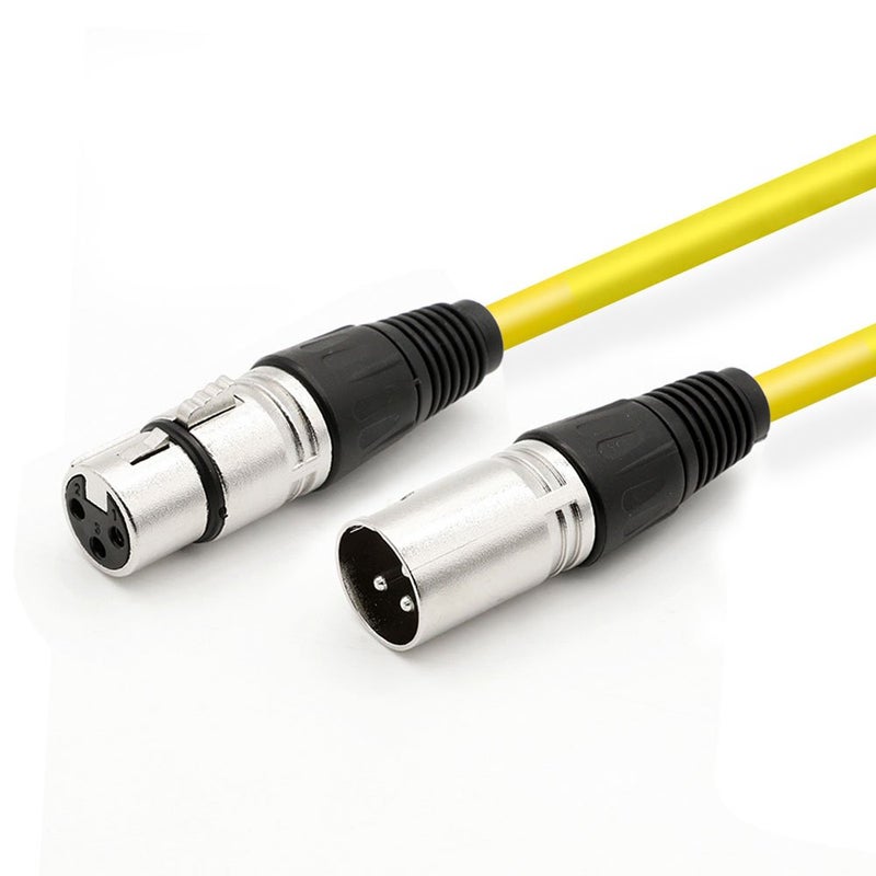 DREMAKE 20m Snake Cord Low Z Speaker Cable 3 Pin XLR Male to XLR Female Microphone Cable for Recording, Stage, DJ, Pro, Studio & Broadcast - 66 Feet/Yellow - Image 1
